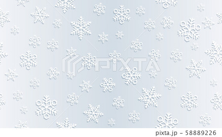 シームレスな雪の立体結晶パターン 58889226