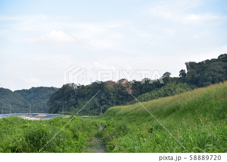 北西から見た消えゆく南山城跡　岡山県倉敷市 58889720