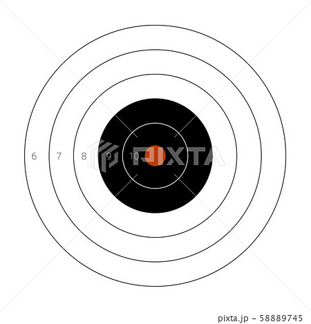 Circular Shooting Target With A Marked Bullseyeのイラスト素材 5745