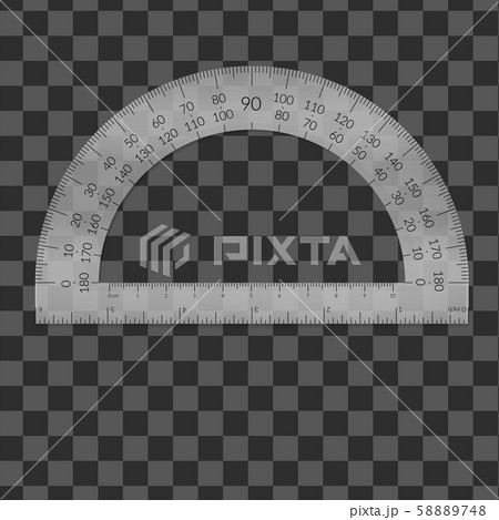 Plastic circular protractor with a ruler in metric Plastic circular protractor with a ruler in metric 58889748