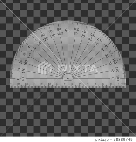 Plastic circular protractor with a ruler in metric Plastic circular protractor with a ruler in metric 58889749