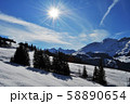 スイスの雪山 58890654