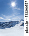 スイスの雪山 58890657