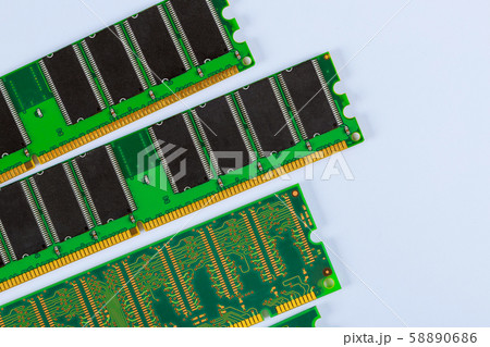 Green stick of RAM for your computer memory 58890686