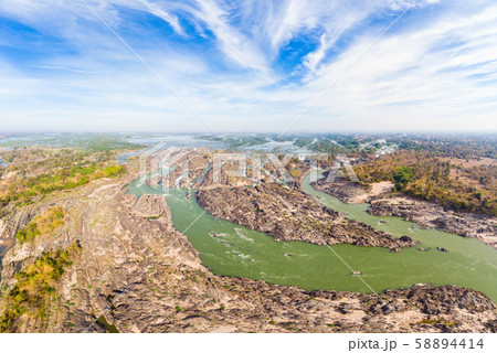 Aerial panoramic 4000 islands Mekong River in 58894414