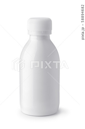 Front view of plastic blank white bottle 58894682