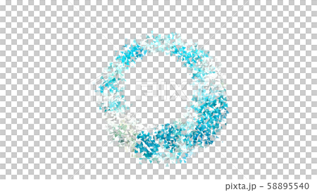 CG顆粒三角形五彩紙屑散佈成一圈 58895540