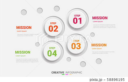 Abstract infographics number options template with steps, with 4 label. 58896195