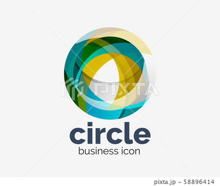 Circle abstract design logotype, round vector logo design template, internet icon with twist or 58896414