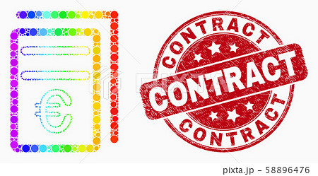 Vector Spectrum Dotted Euro Price Pages Icon and Scratched Contract Stamp Seal Vector Spectrum Dotted Euro Price Pages Icon and Scratched Contract Stamp Seal 58896476