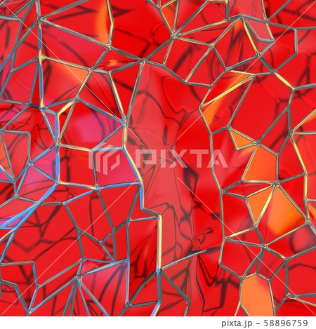 Abstract 3d rendering of chaotic red glass windows landscape structure with golden frame. Futuristic Abstract 3d rendering of chaotic red glass windows landscape structure with golden frame. Futuristic 58896759