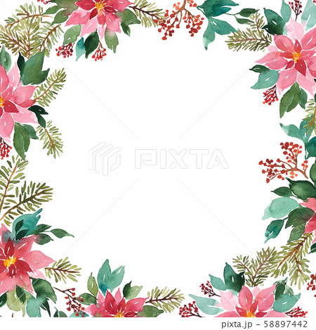 Watercolor Christmas floral arrangement. Frame 58897442