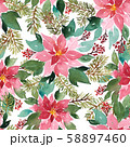 Seamless watercolor Christmas pattern with 58897460