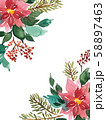 Watercolor Christmas composition with evergeen 58897463