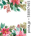 Watercolor Christmas arrangement of evergeen 58897465