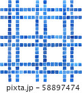 Watercolor geometric tile with checkered grid in 58897474