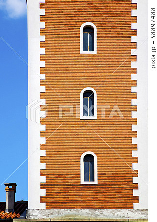wall terrace church window chimney bell tower wall terrace church window chimney bell tower 58897488