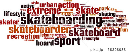 Skateboarding word cloud Skateboarding word cloud 58898088