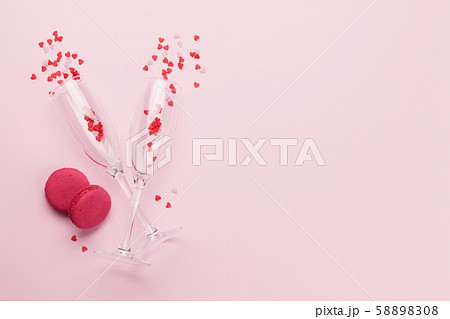Champagne glasses and sweets Champagne glasses and sweets 58898308