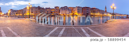 Venice. Panorama of the Grand Canal at sunset. 58899454