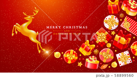 Festive Christmas And New Year Greeting Card Festive Christmas And New Year Greeting Card 58899560
