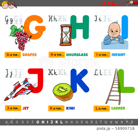educational cartoon alphabet letters set for 58900718