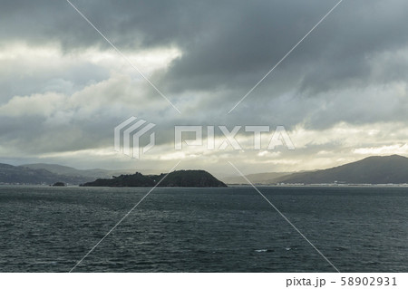 ニュージーランド　ウェリントン　ピクトン行きのフェリーから見えるマティウ・サムス島 58902931