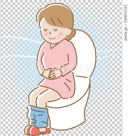 トイレ　すっきり　笑顔の女性 58903191
