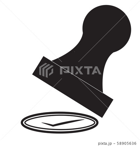 stamp icon on white background. flat style. stamp icon for your web site design, logo, app, UI. Rubber stamp symbol. black rubber stamp sign.  58905636