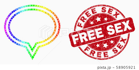 Vector Bright Pixel Banner Balloon Icon and Distress Free Sex Stamp 58905921