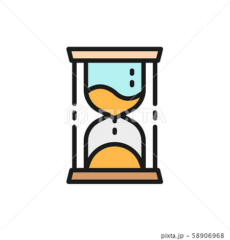 Vector hourglass, time management flat color icon. 58906968