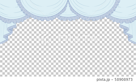 かわいい みずいろ ゴージャスカーテン 上② 58908973