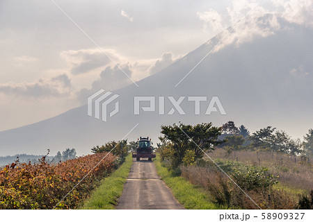 望羊の丘の夕暮れと羊蹄山 / 北海道 京極町の観光イメージ 望羊の丘の夕暮れと羊蹄山 / 北海道 京極町の観光イメージ 58909327
