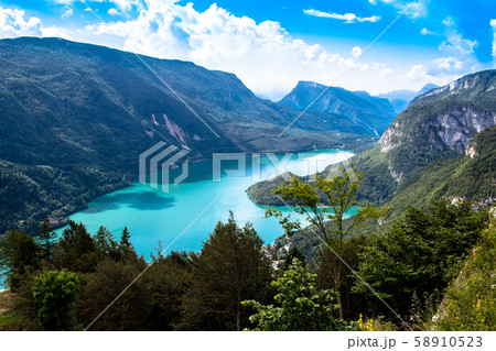 View of Molveno Lake in Italy 58910523