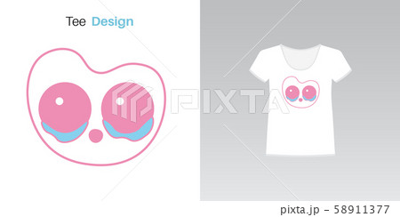 Cute kawaii kitty character for tee print 58911377