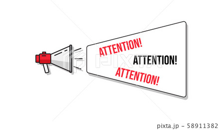 White Loud speaker with important message bubble 58911382