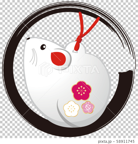 新年賀卡材料鈴木鈴美 插圖素材 圖庫