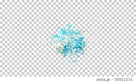 CGパーティクル　輪になって広がるトライアングルの紙吹雪 58912231