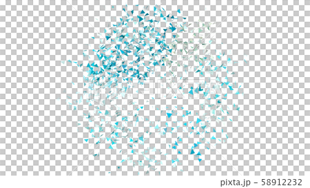 CGパーティクル　輪になって広がるトライアングルの紙吹雪 58912232