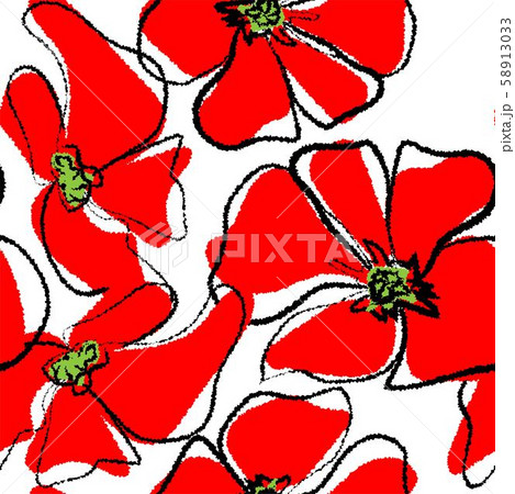 Poppies seamless in sketch style on seamless background. Wrapping paper. Colorful vector Poppies seamless in sketch style on seamless background. Wrapping paper. Colorful vector 58913033