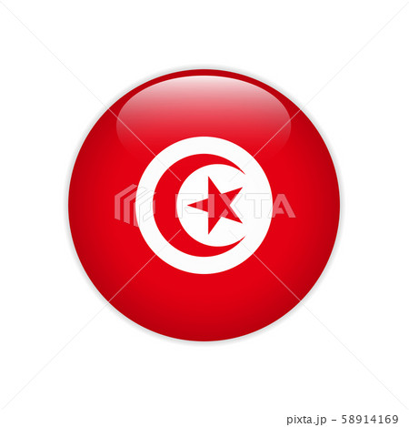 Tunisia flag on button 58914169