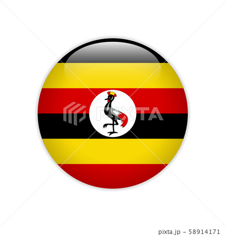Uganda flag on button 58914171
