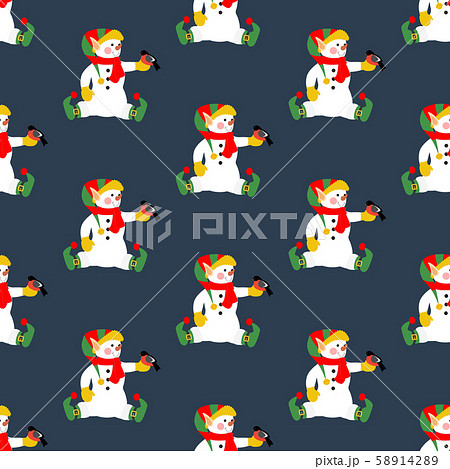 Snowman in christmas costume seamless pattern Snowman in christmas costume seamless pattern 58914289