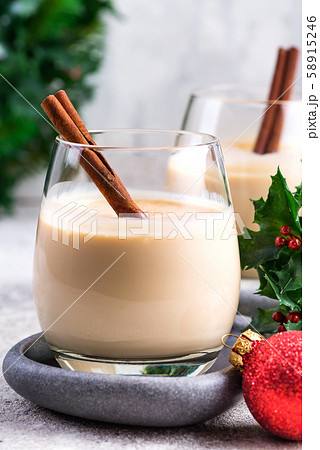 New Year or Christmas Eggnog cocktail with 58915246