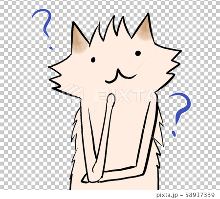 気になる問題、クエスチョンマークがついたイヌさん 58917339