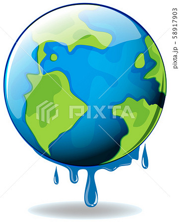 Global Warming With Earth Melting Stock Illustration