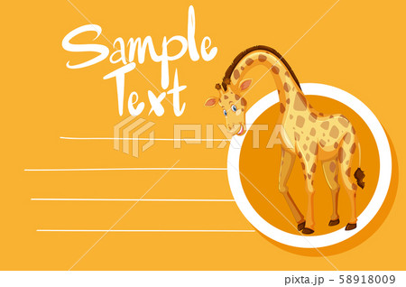 Card template with cute giraffe 58918009