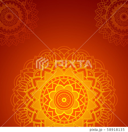 Background design with orange mandalas 58918135