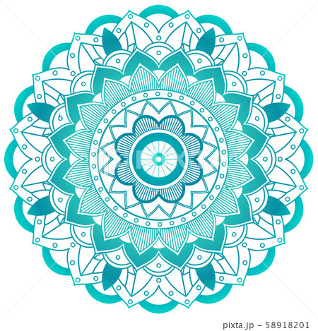 Mandala pattern design in green Mandala pattern design in green 58918201