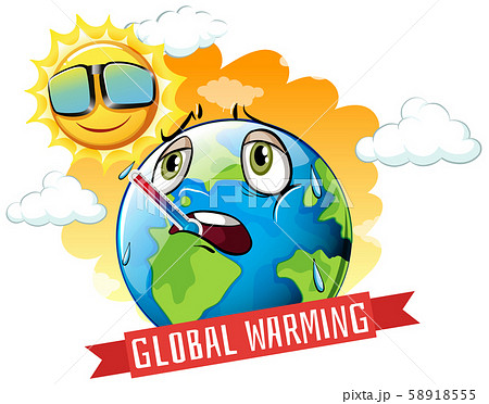 Global Warming With Earth On Fireのイラスト素材